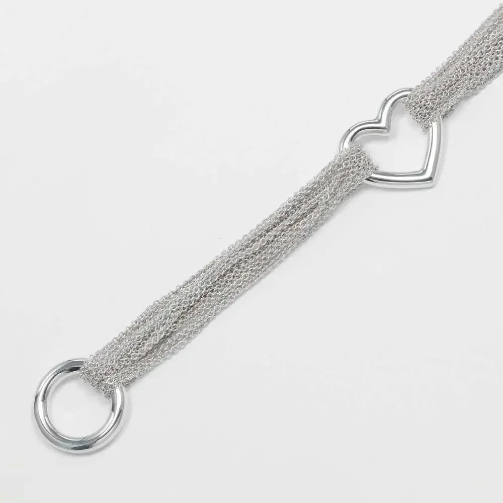TIFFANY Silver Heart Charm Bracelet